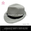 Günstige White Fedora Hut mit Black Band